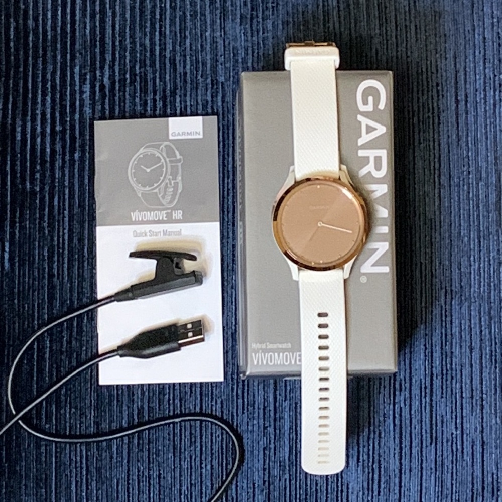 Garmin Vivomove HR, Hybrid Smartwatch, White / Rose Gold